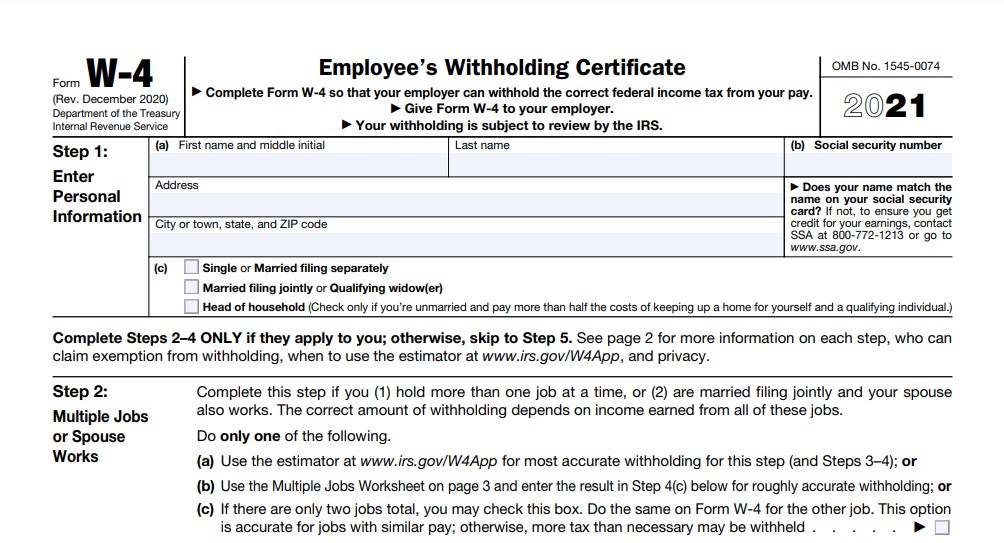 How To Fill Out An IRS W4 Form Finance Blog