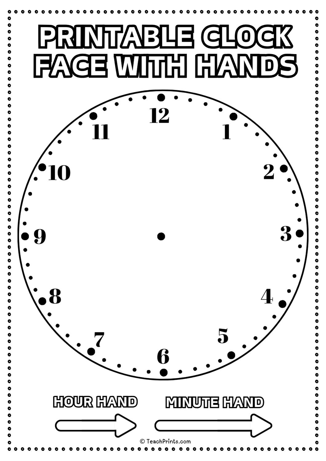 10 Free Printable Clock Face Worksheets - Teach Prints with Printable Clock Face Free