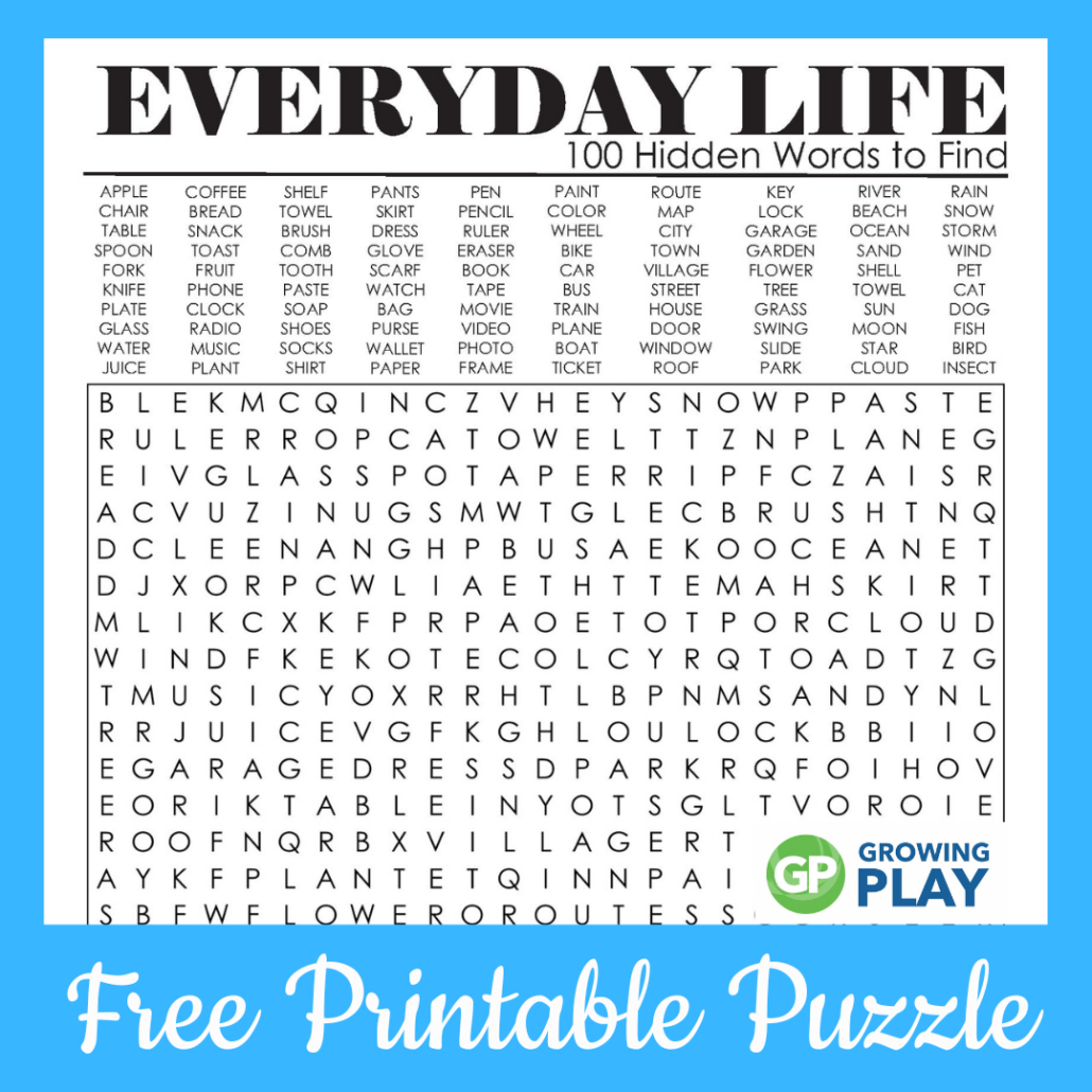 100 Hard Word Search Puzzles Printable - Free - Growing Play with Free Printable Word Finds For Adults