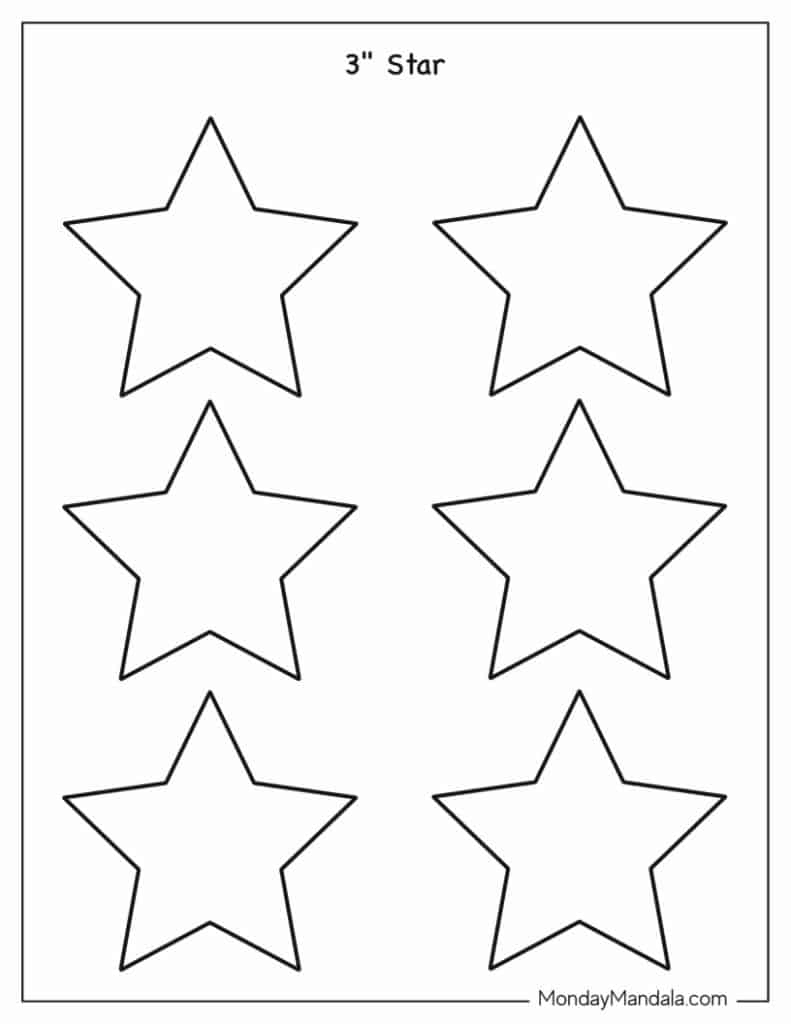 100 Star Templates (Free Pdf Printables) throughout Free Star Printable Template
