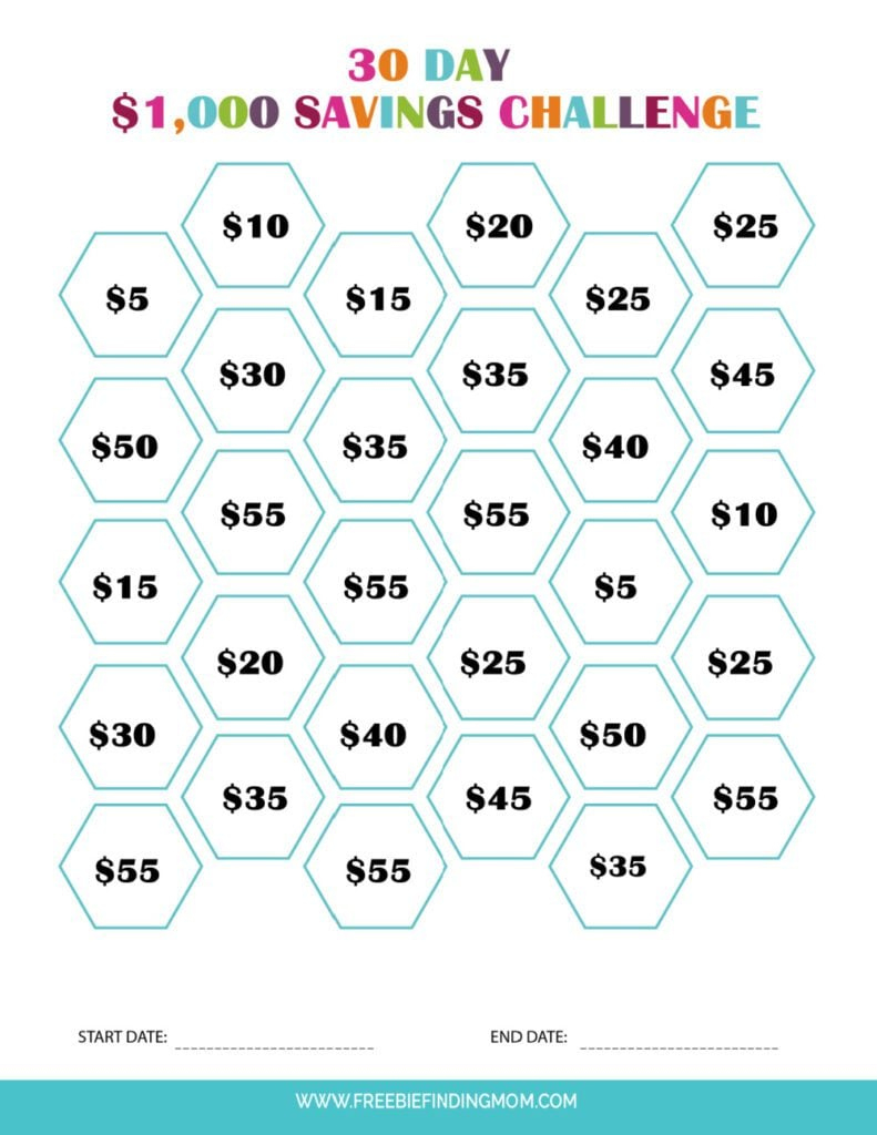 2 Printable Money Saving Challenges with regard to Free Printable Savings Challenge Printable