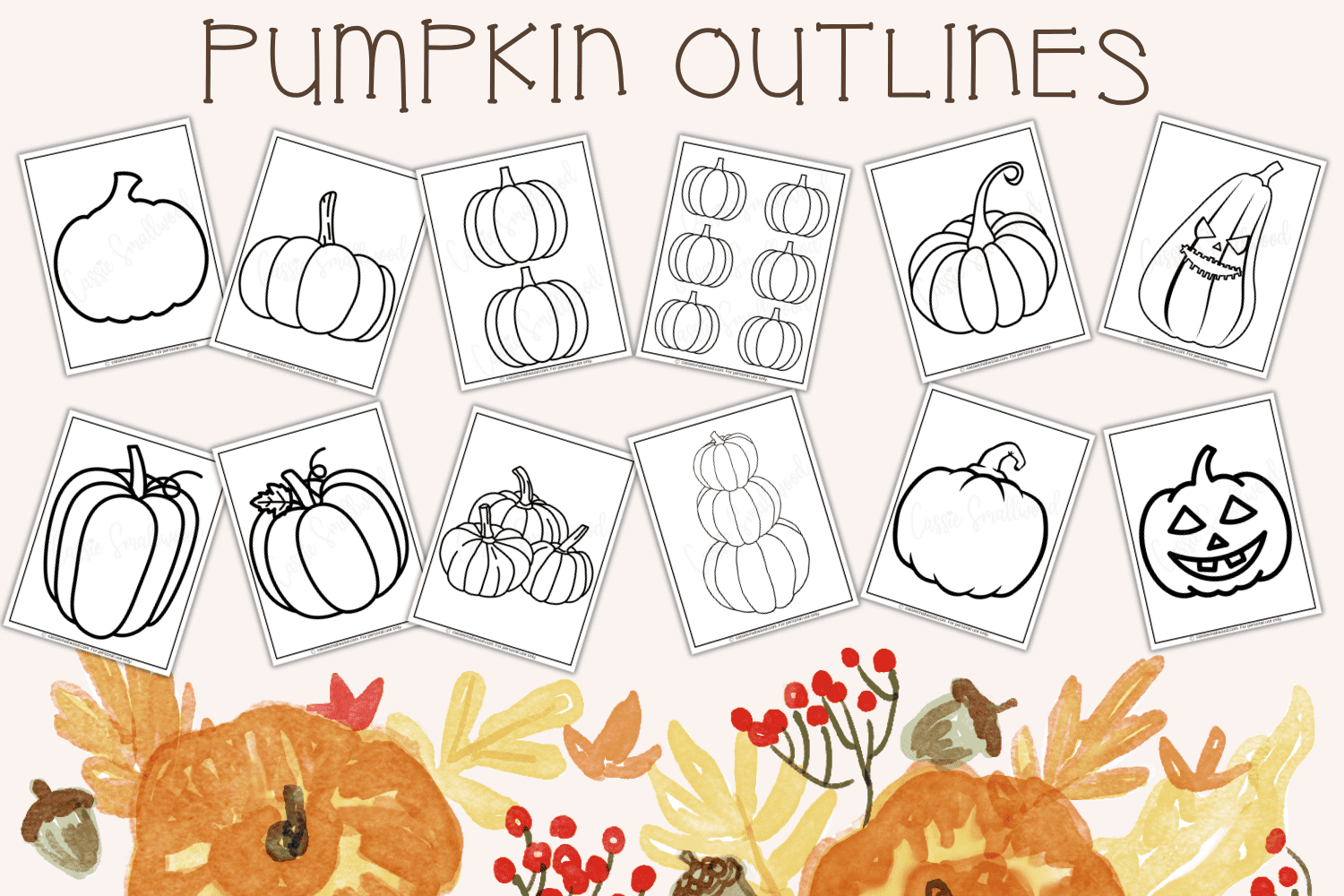 23 Awesome Pumpkin Outlines - Cassie Smallwood for Printable Pumpkin Stencils Free