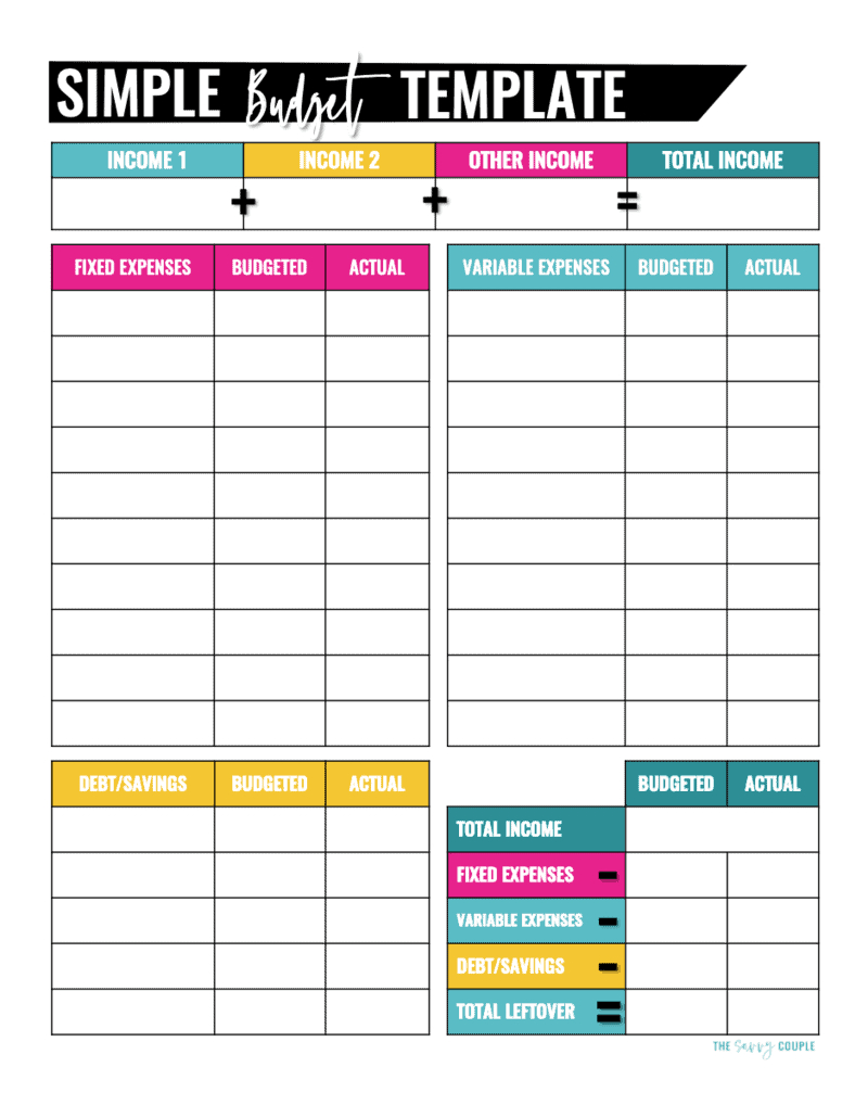 25 Free Printable Budget Templates That&amp;#039;Ll Help You Save for Free Printable Budget Worksheets