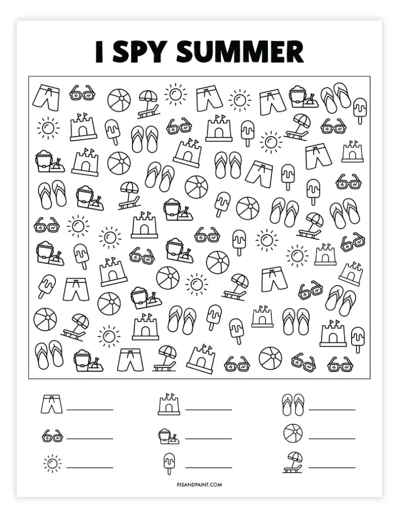 28 Free Printable I Spy Games - Pjs And Paint for Free Printable Activities