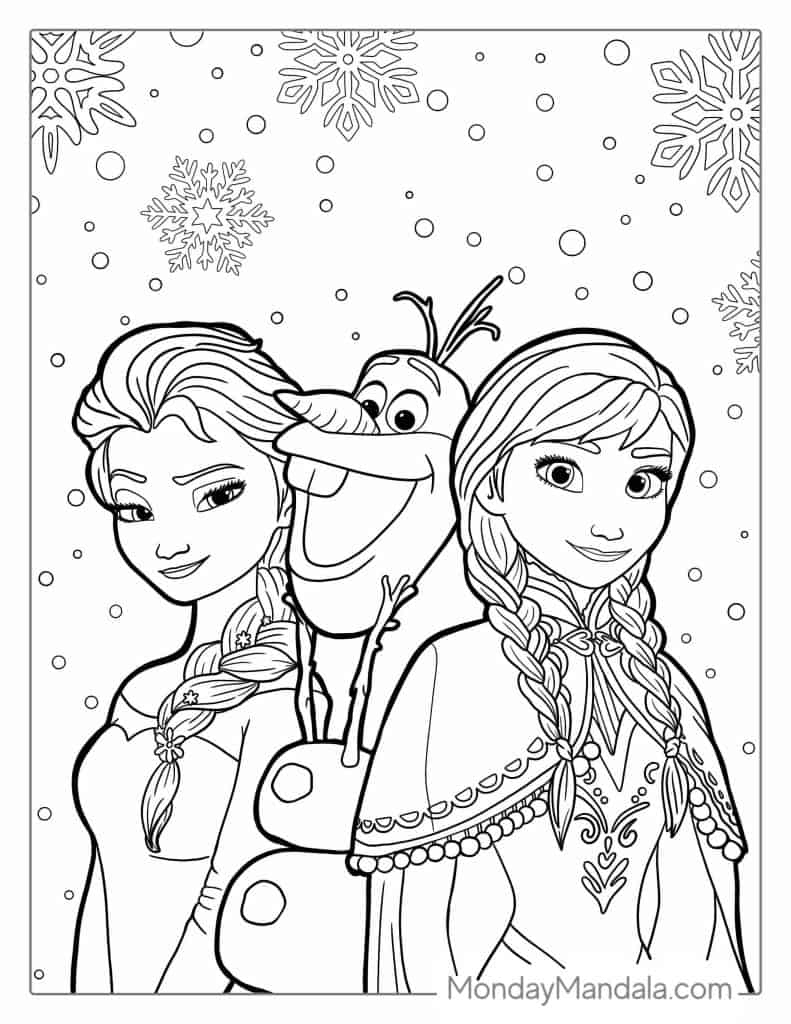 30 Frozen Coloring Pages (Free Pdf Printables) with regard to Free Printable Frozen Colouring Pages