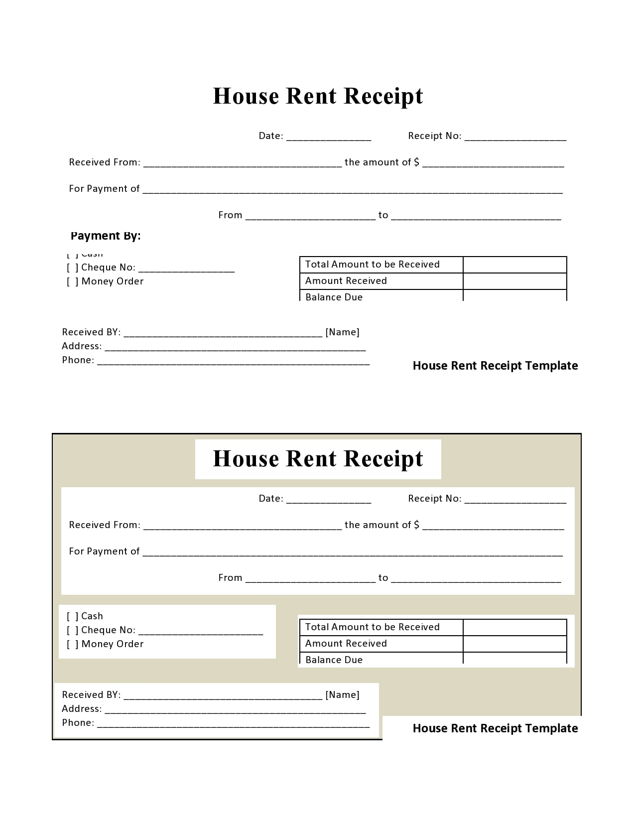 30 Printable Rent Receipt Templates [Word/Pdf] - Templatearchive within Free Printable Rent Receipt