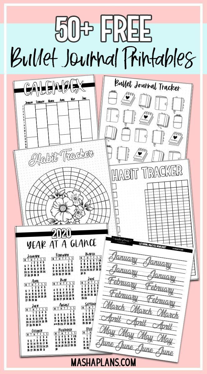 50+ Free Bullet Journal Printables with regard to Free Printable Bullet Journal Pages