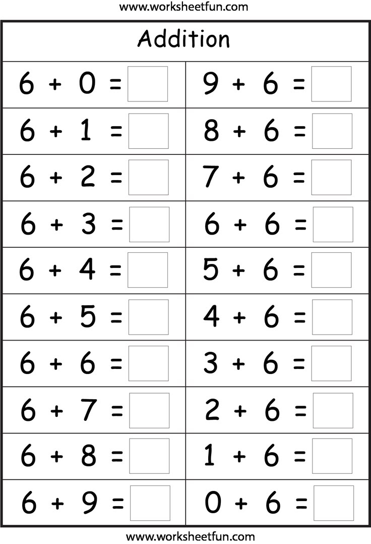 Basic Addition Facts – 8 Worksheets / Free Printable Worksheets pertaining to Free Addition Printables