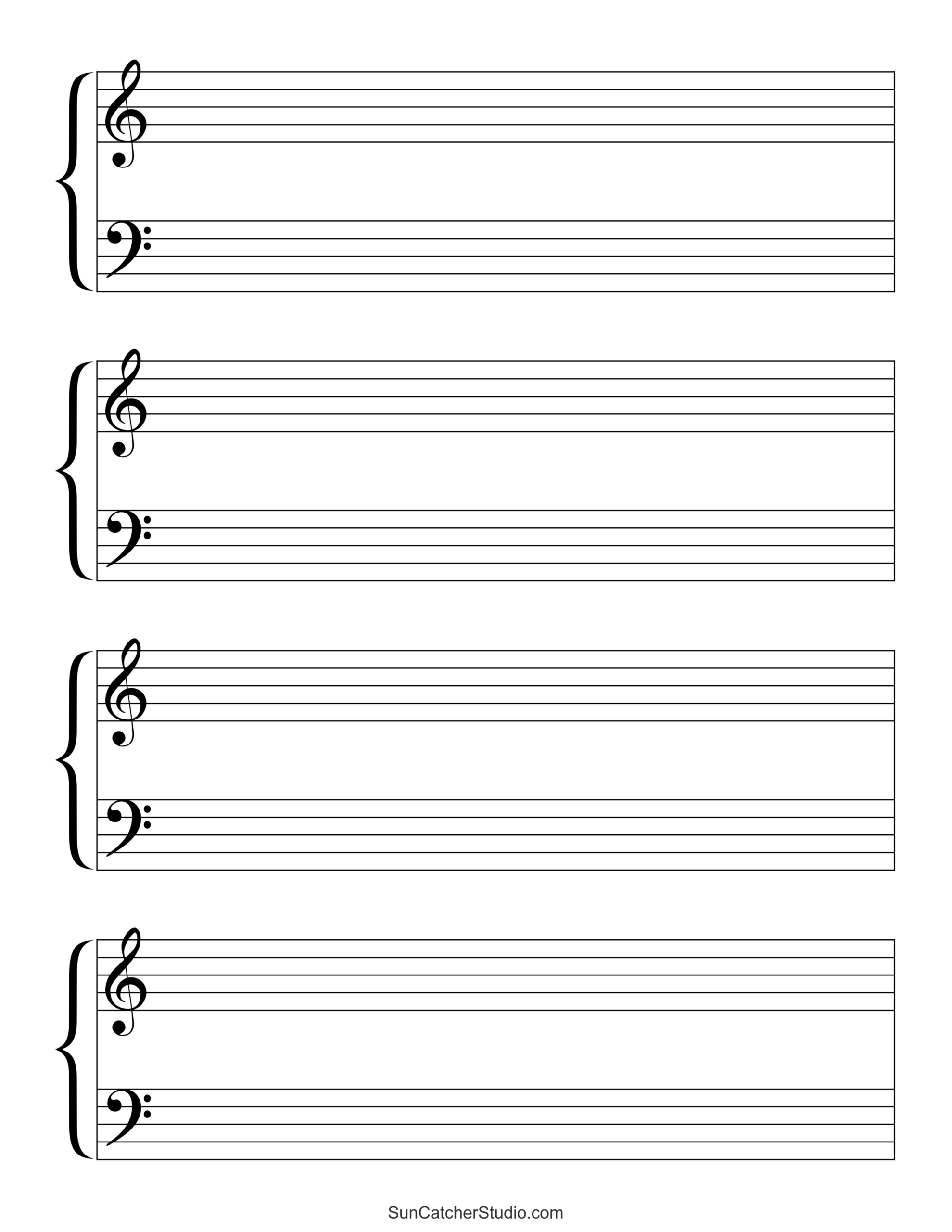 Blank Sheet Music (Free Printable Staff Paper) – Free Printables with Printable Sheet Music Free