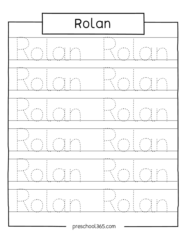 Carson Sadie Levi Rolan Madelyn Name Tracing Sheet regarding Free Name Trace Printable