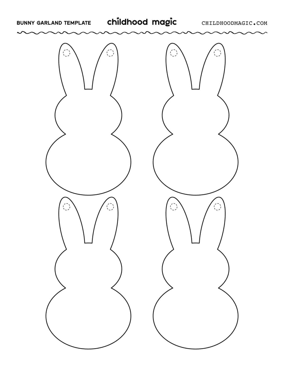 Easter Bunny Garland Craft - Childhood Magic with Easter Bunny Printables Free