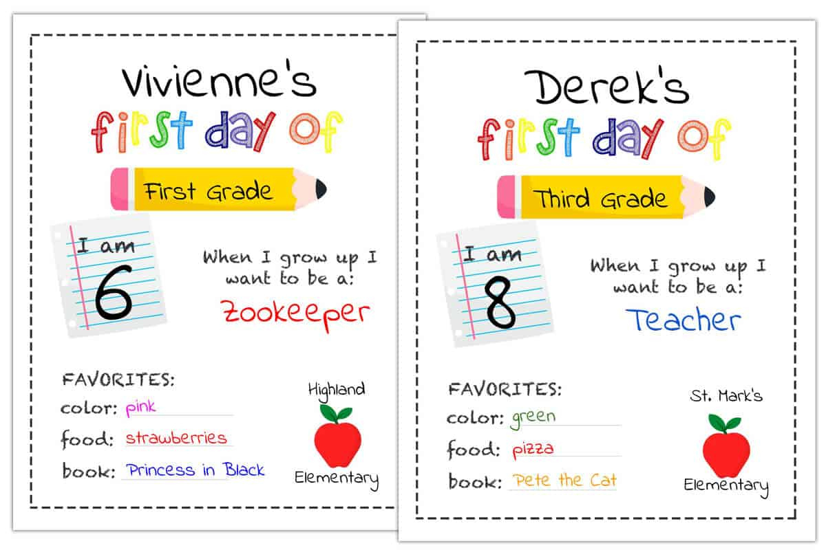 Editable First Day Of School Sign Printable | Mrs. Merry throughout First Day of School Printable Free