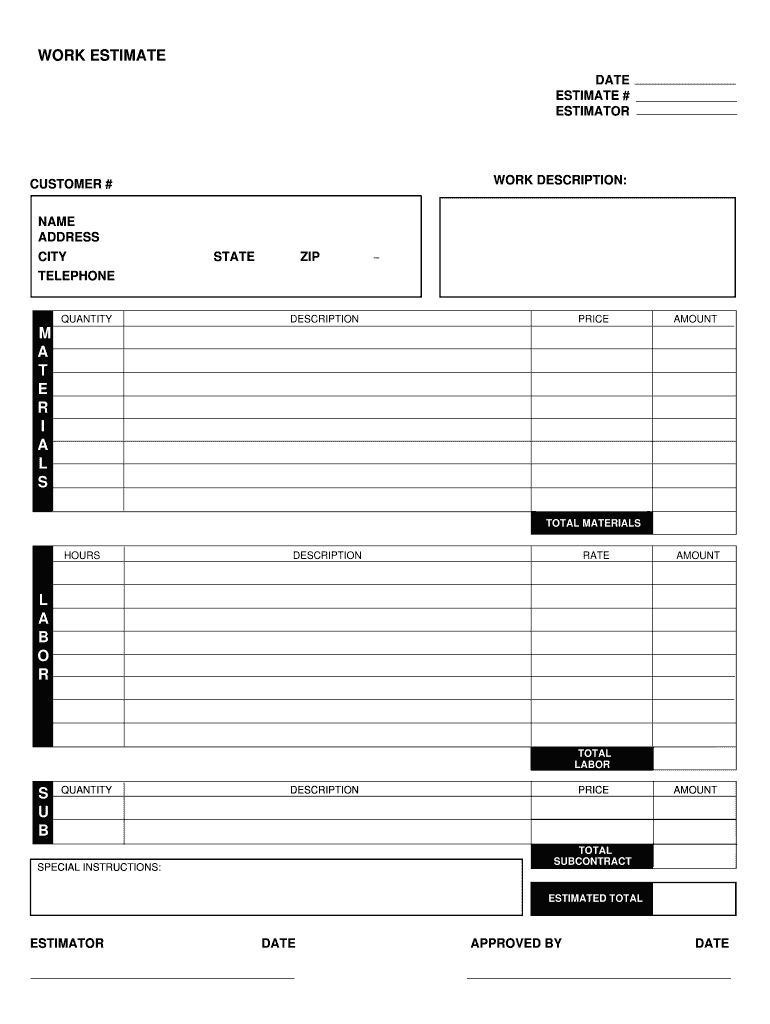 Estimate Template Free Download Pdf: Fill Out &amp;amp; Sign Online | Dochub regarding Free Printable Estimate Forms