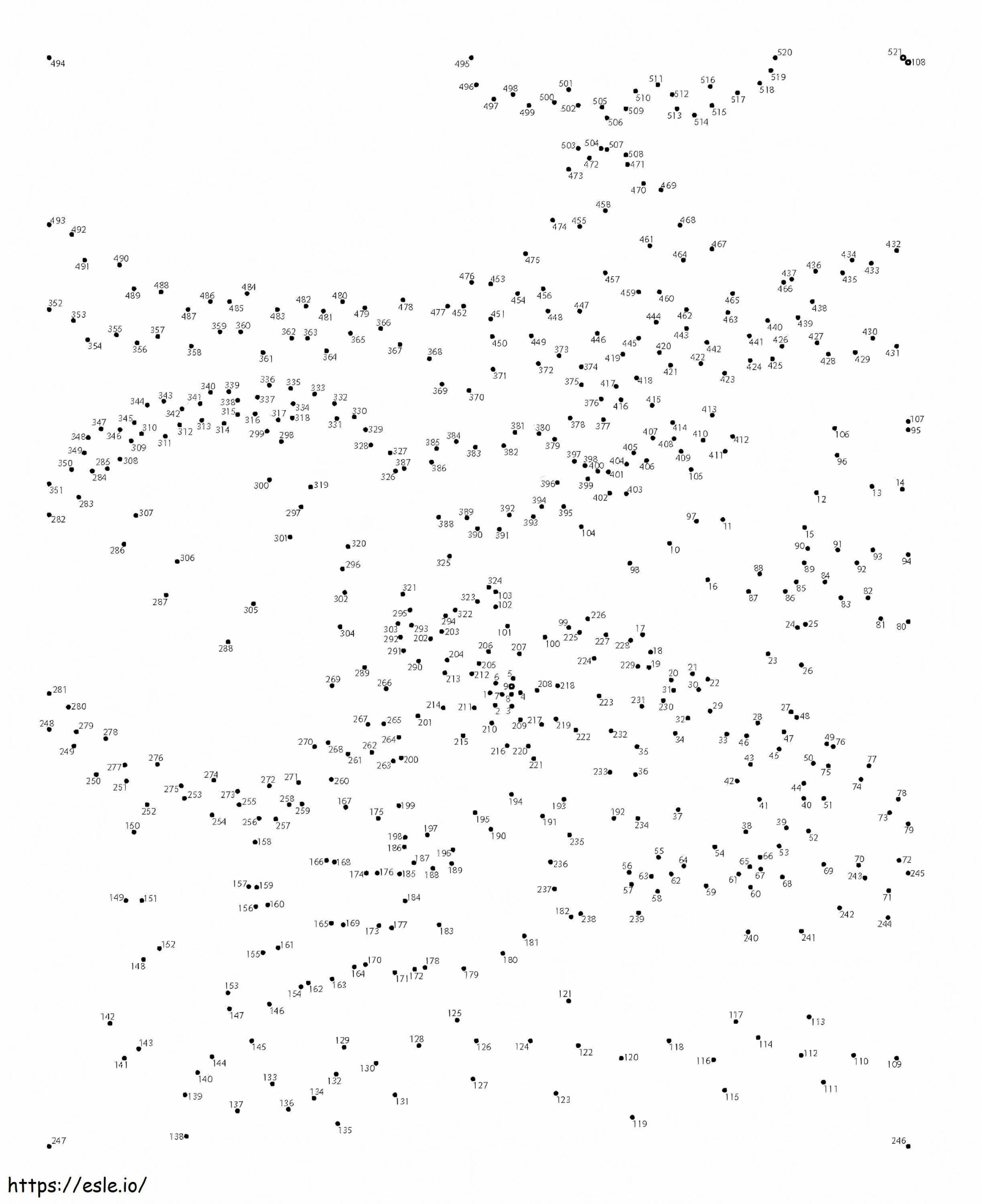 Extreme Dot To Dots 5 Coloring Page within Extreme Dot To Dot Free Printables