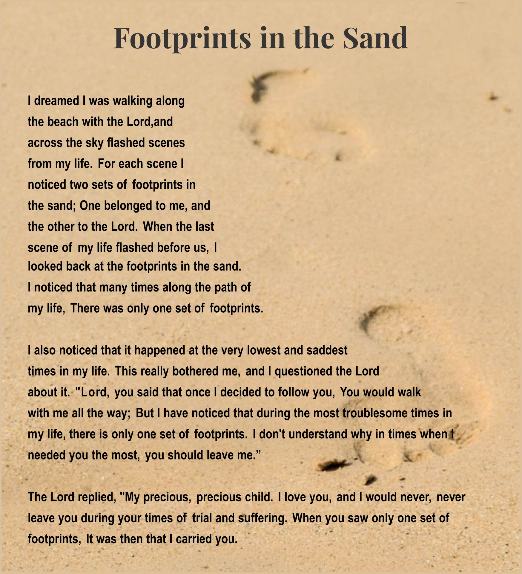 Footprints In The Sand - 10 Free Pdf Printables | Printablee for Free Printable Footprints In The Sand