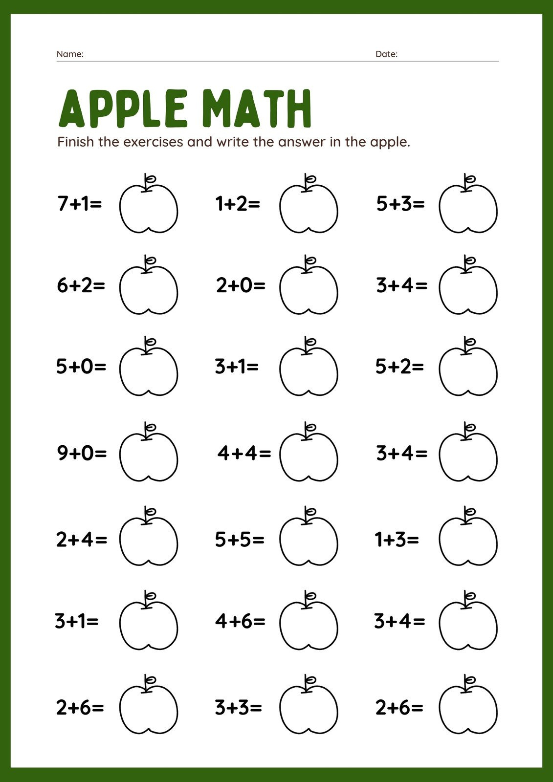 Free 1St Grade Math Worksheet Templates To Customize | Canva intended for Free Math Printables