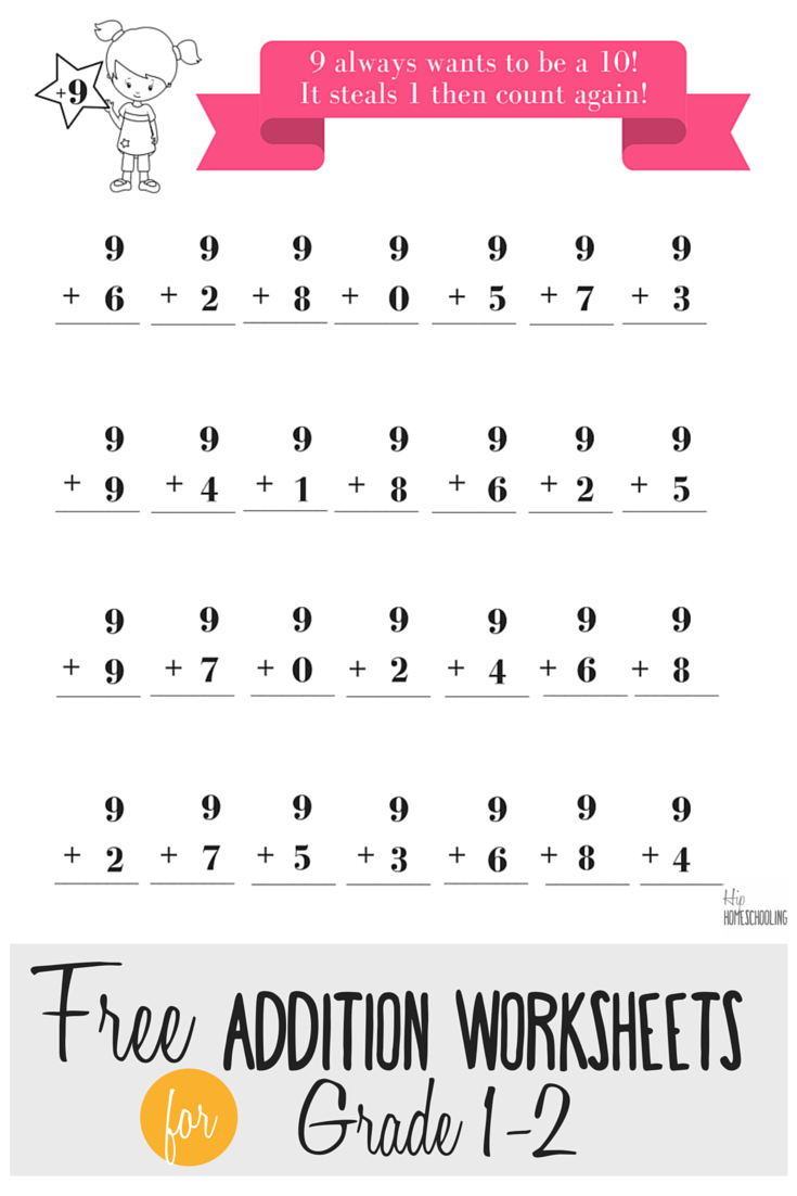 Free Addition Worksheets For Grades 1 And 2 regarding Free Addition Printables
