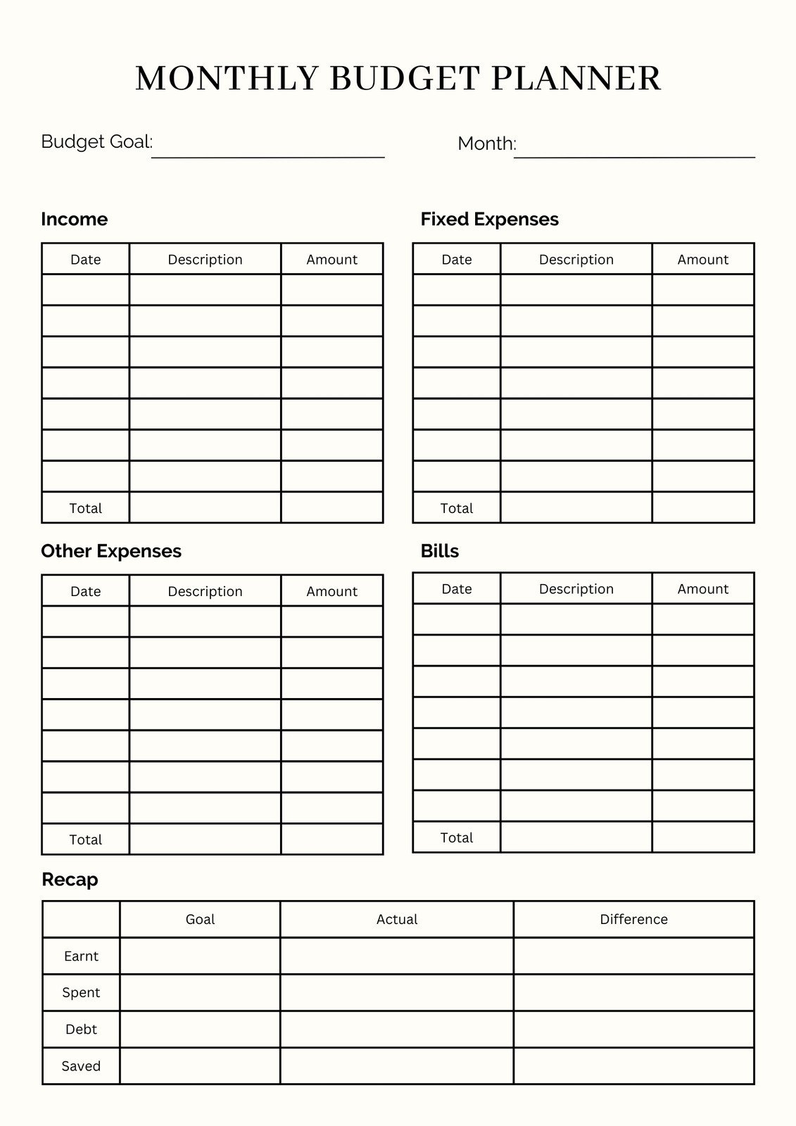 Free And Customizable Budget Templates pertaining to Free Budget Worksheet Printable