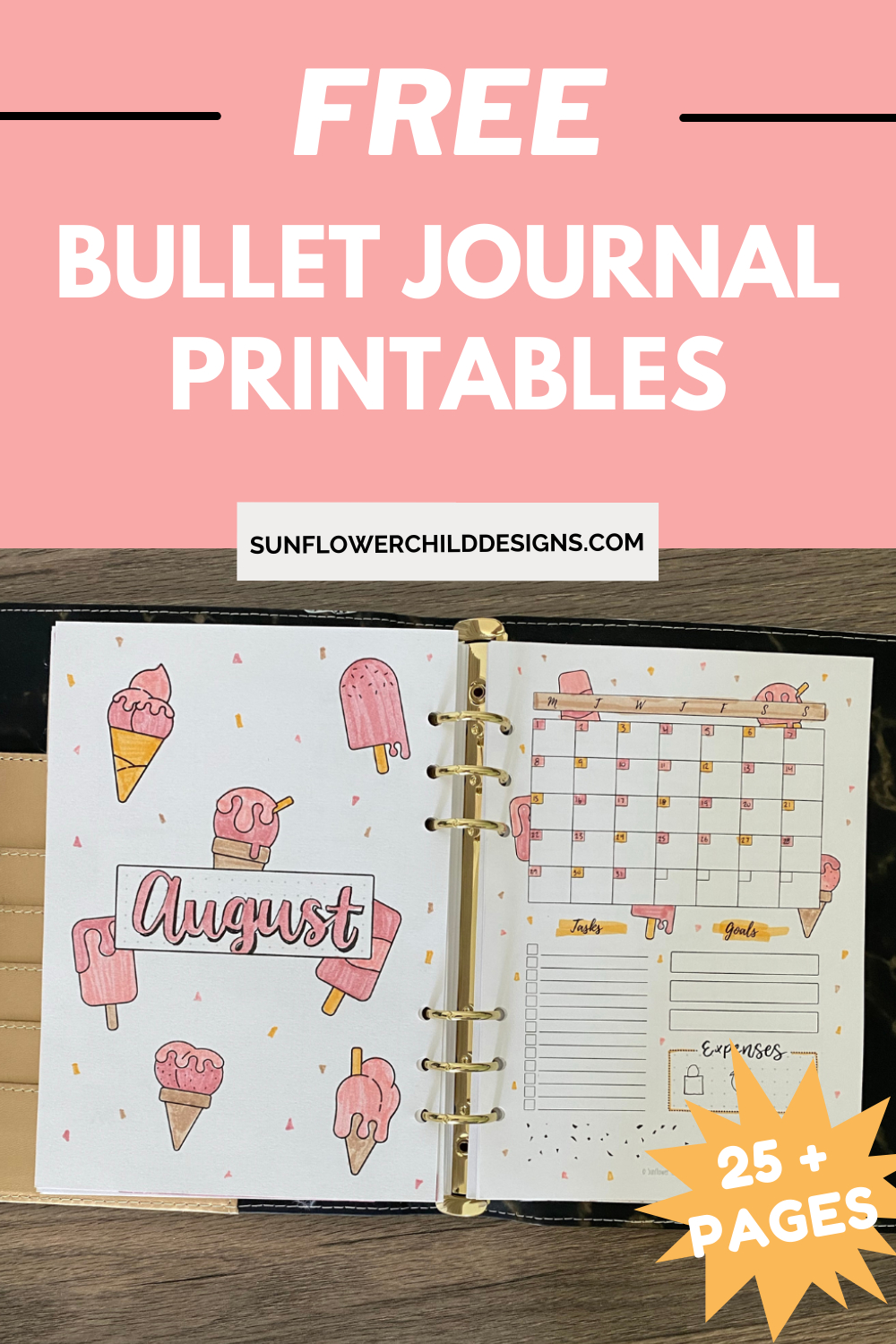 Free Bullet Journal Printables 25+ Pages With Doodles — Sunflower inside Free Printable Bullet Journal Pages