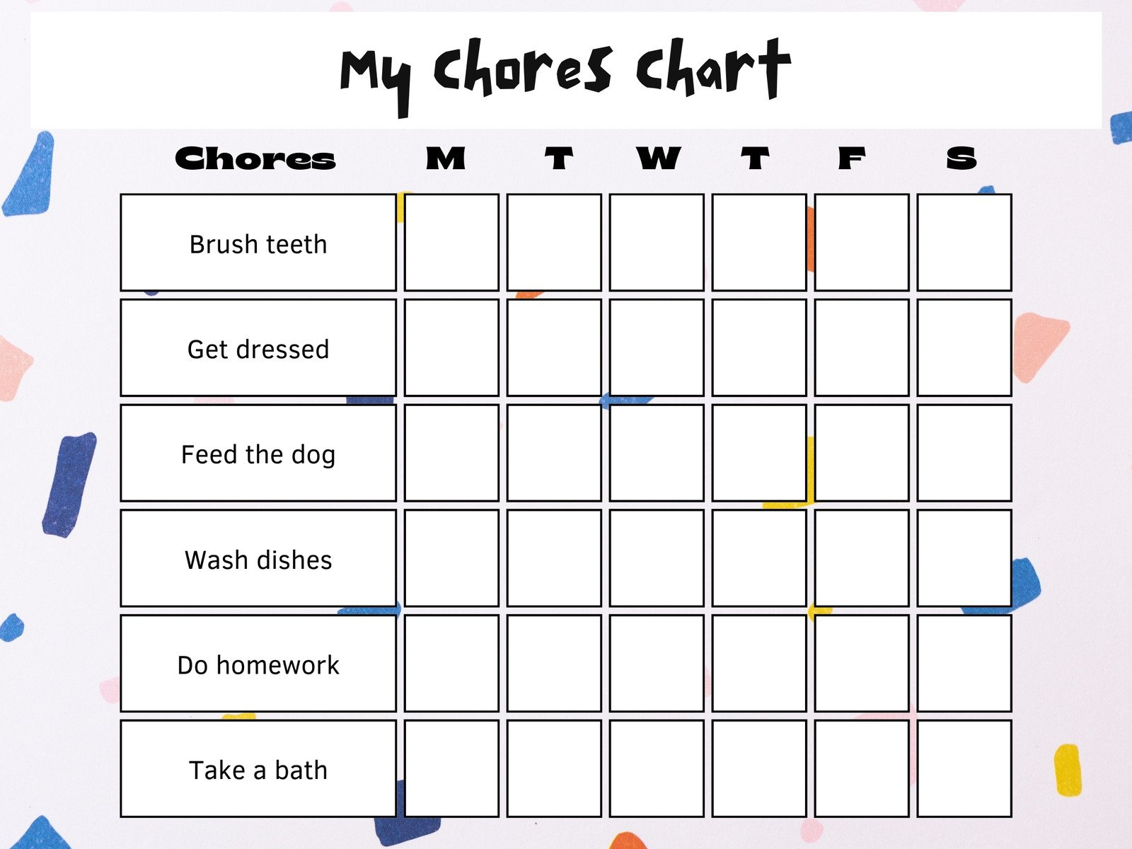 Free Customizable Chore Chart Templates To Print | Canva pertaining to Free Chore Chart Printable