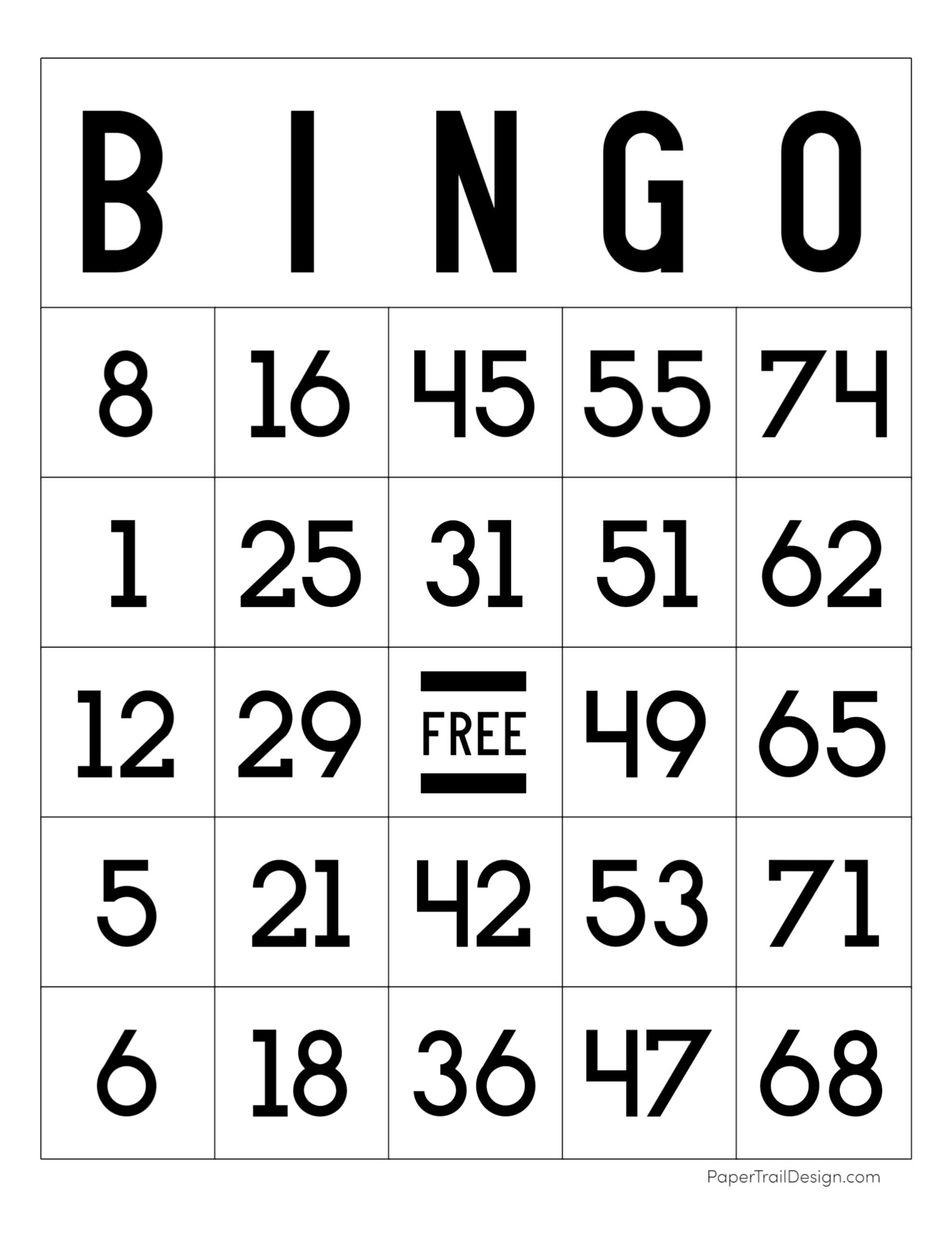 Free Printable Bingo Cards - Paper Trail Design with Bingo Printable Sheets Free
