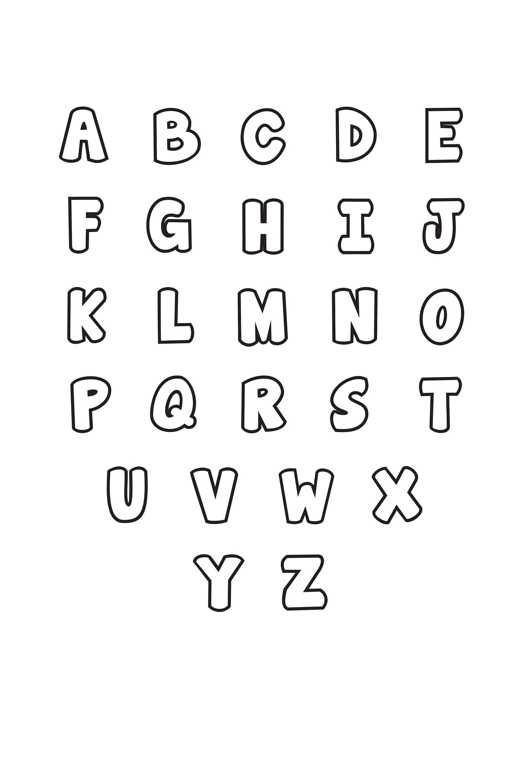 Free Printable Bubble Letter Alphabet Stencils with Printable Letter Stencils Free