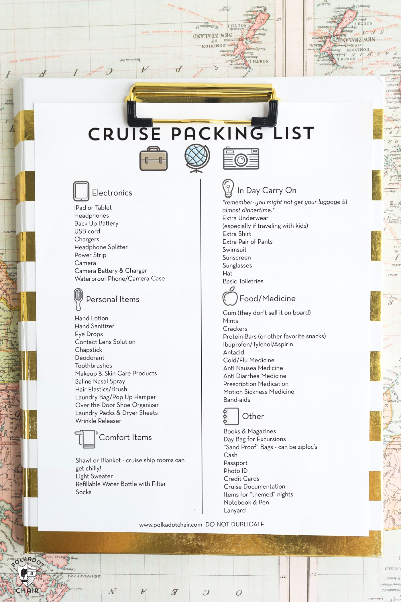 Free Printable Cruise Packing List - The Polka Dot Chair within Free Printable Cruise Packing List
