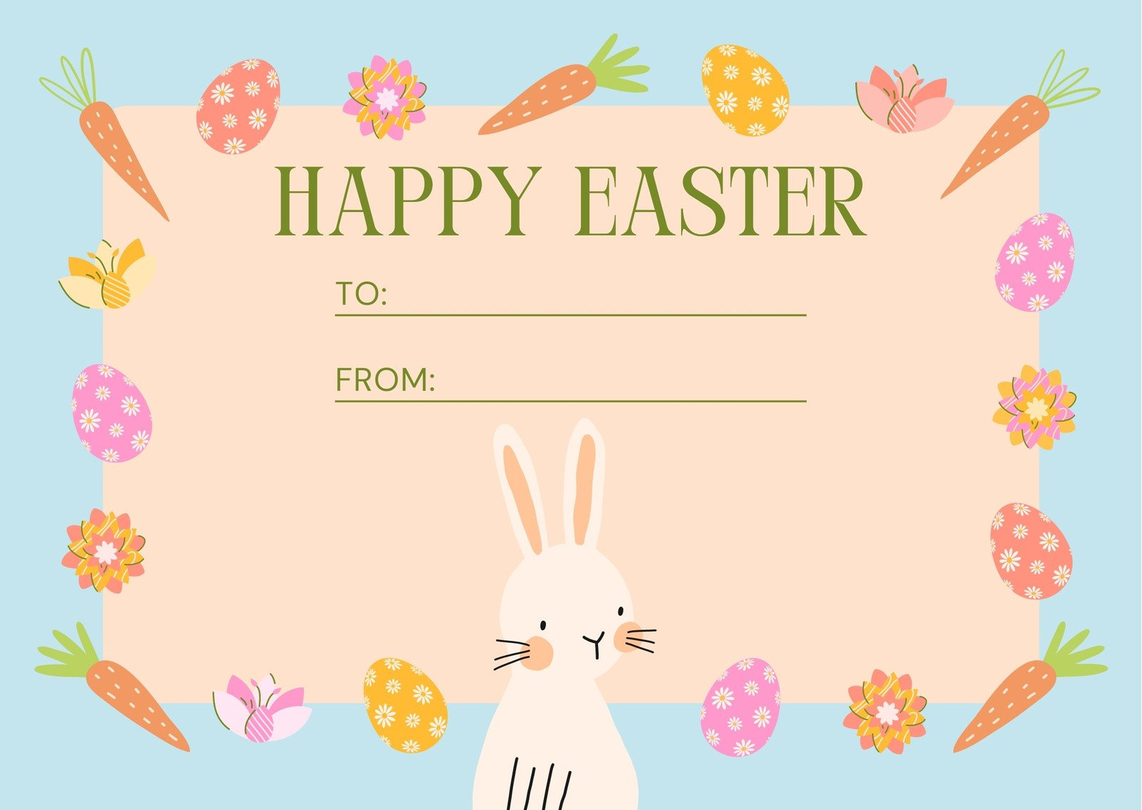 Free Printable, Customizable Easter Card Templates | Canva regarding Free Printable Easter Cards