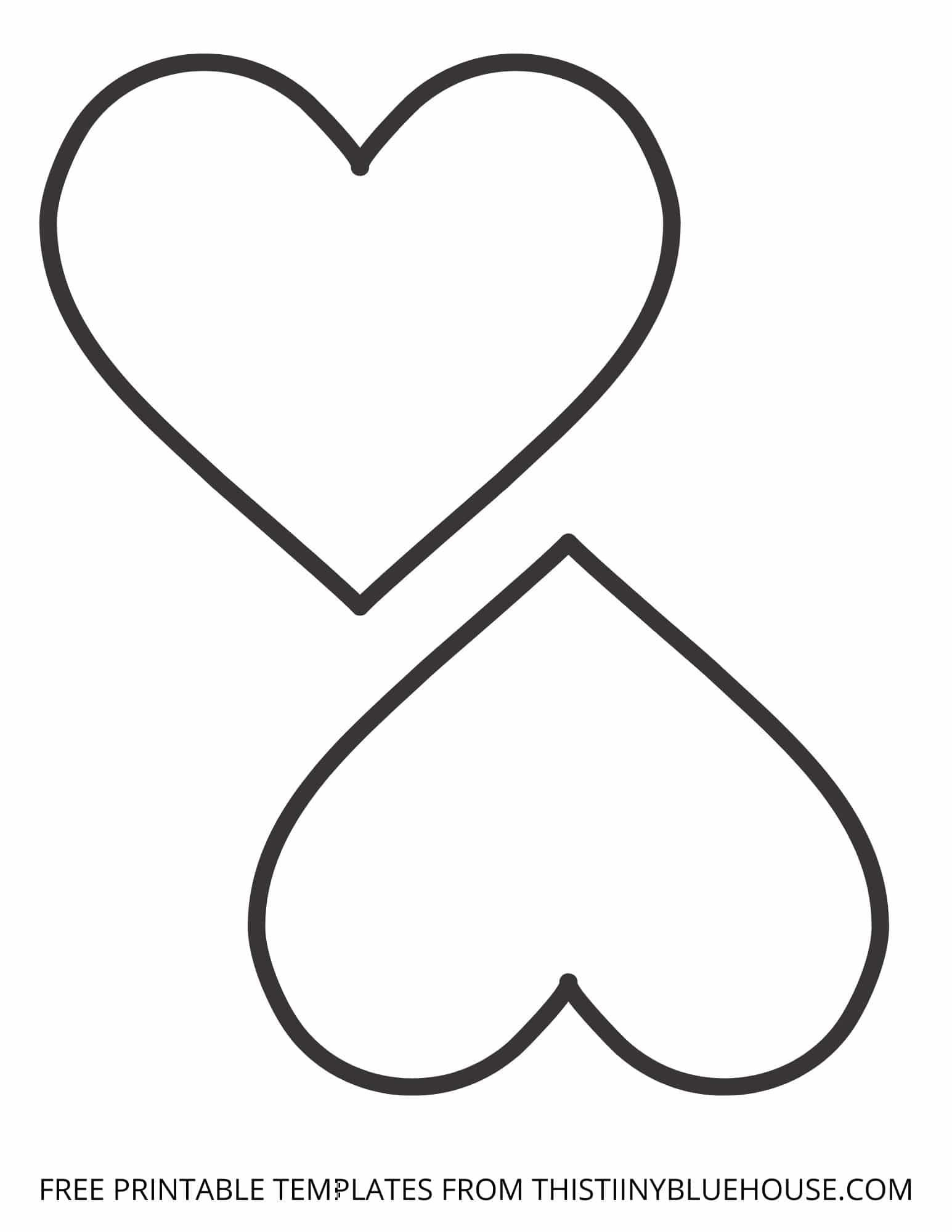 Free Printable Heart Template (6 Sizes Of Heart Outlines Small with regard to Free Printable Outline Heart Template