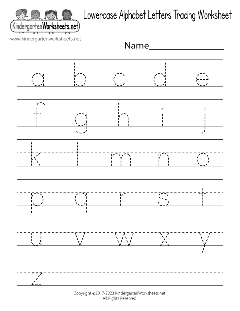 Free Printable Lowercase Alphabet Letters Tracing Worksheet inside Letter Tracing Free Printables