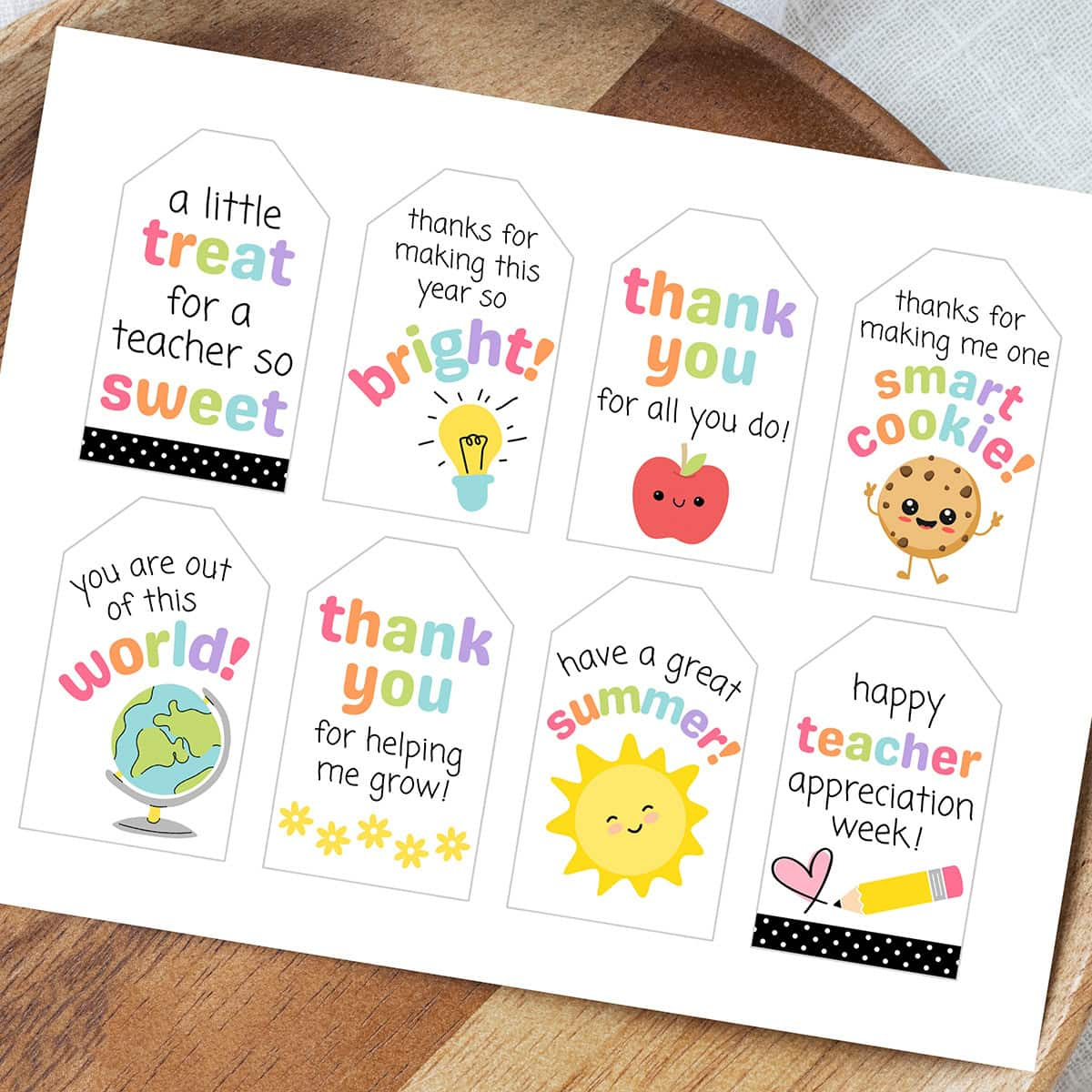 Free Printable Teacher Appreciation Gift Tags - Aubree Originals regarding Free Printables For Teachers