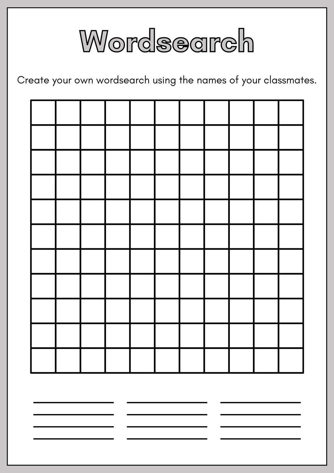 Free Printable Word Search Worksheet Templates | Canva in Make A Word Search Free Printable