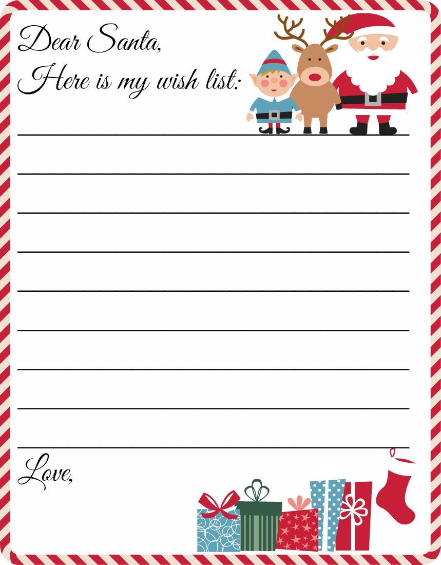 Free Santa Letter Templates + How To Mail A Letter To Santa - What inside Free Printable List For Santa