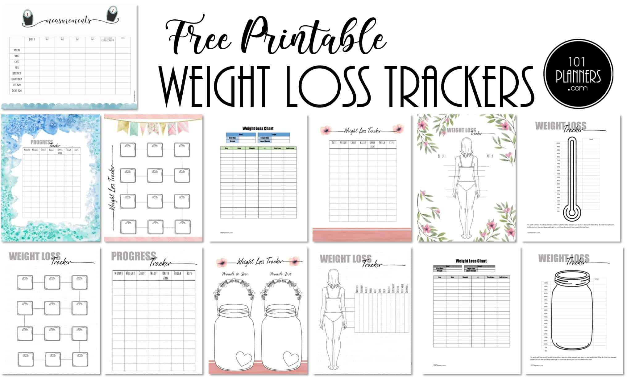 Free Weight Loss Tracker Printable | Customize Before You Print for Free Printable Weight Loss Chart