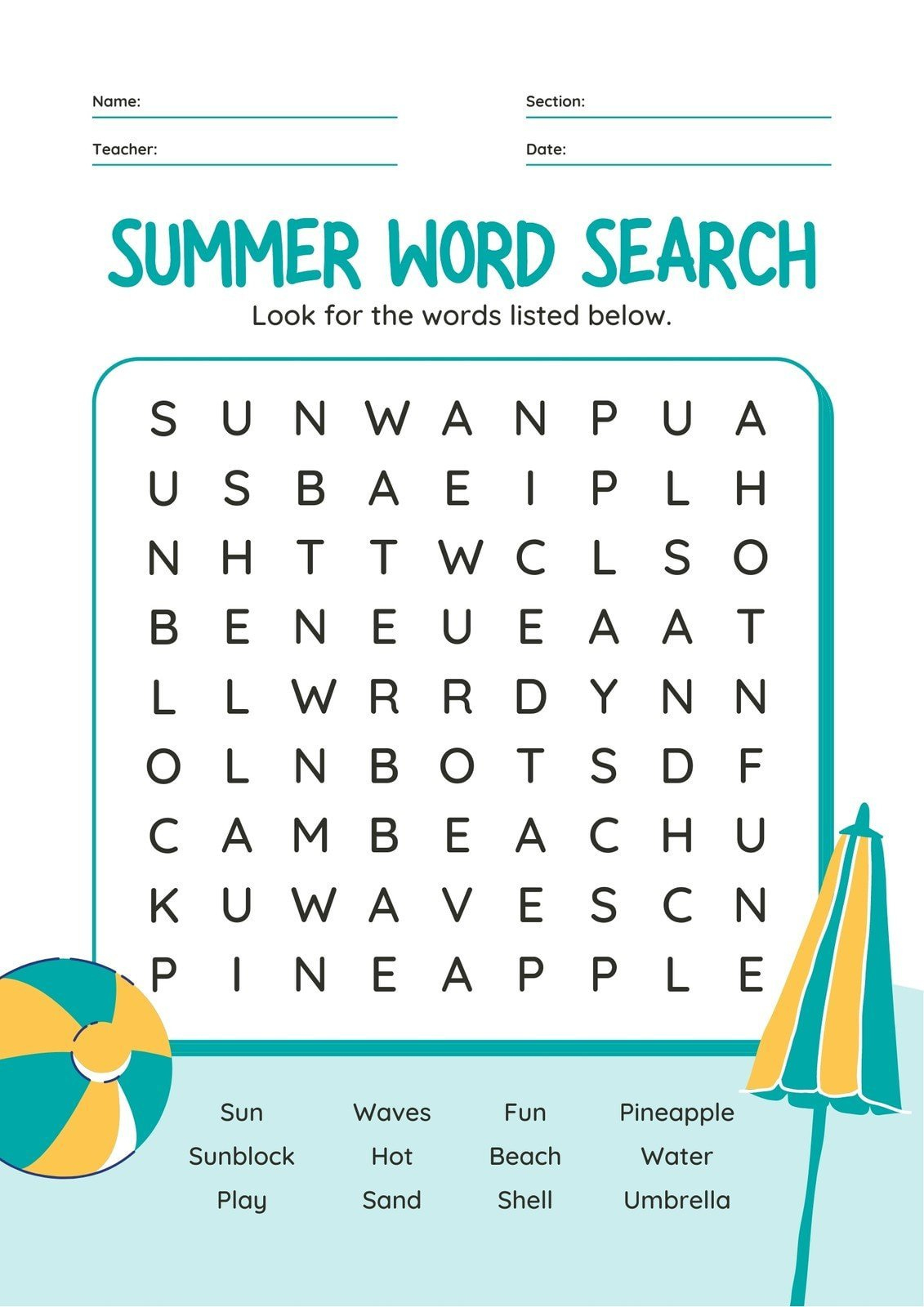 Free Word Search Maker – Make Your Own Word Search | Canva throughout Make a Word Search Free Printable