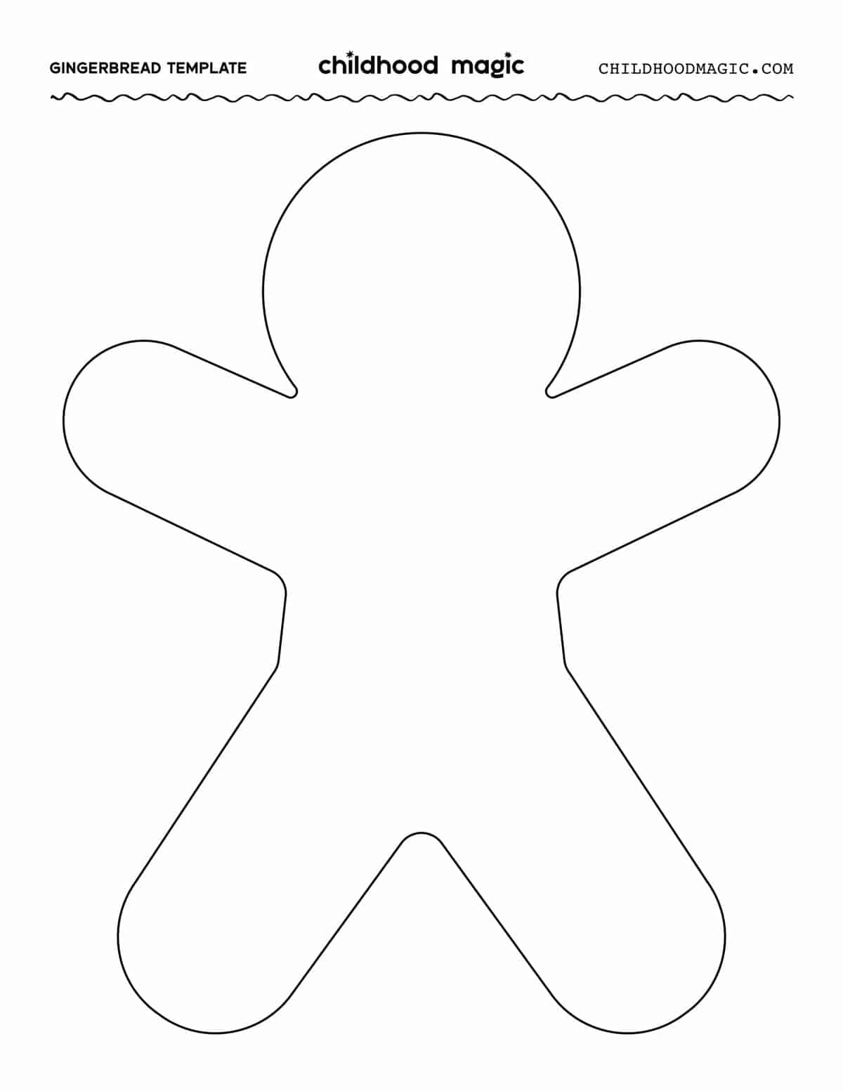 Gingerbread Man Template - Free Printable - Childhood Magic inside Free Printable Gingerbread Man