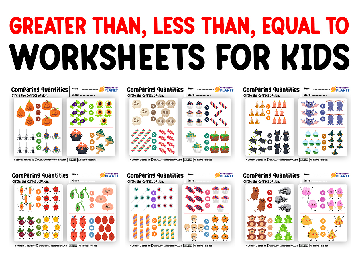 Greater Than, Less Than, Equal To [ Worksheets ] for Free Printable Greater Than Less Than Worksheets
