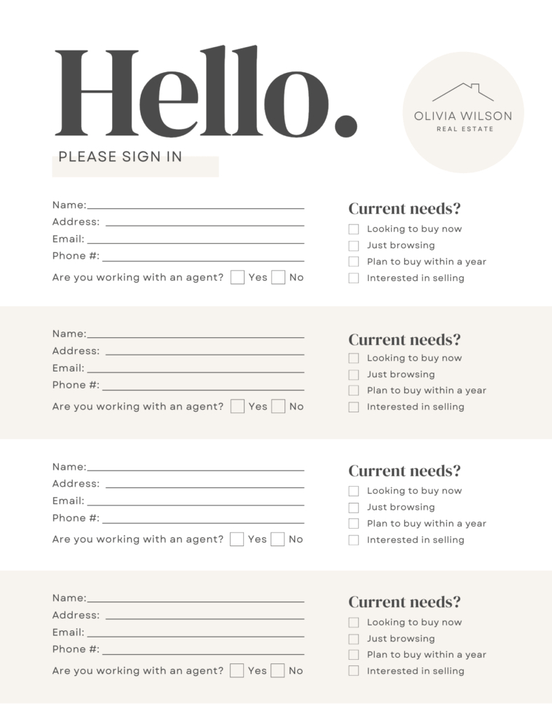 How To Create An Effective Open House Sign-In Sheet | Market Leader regarding Free Printable Open House Sign In Sheet