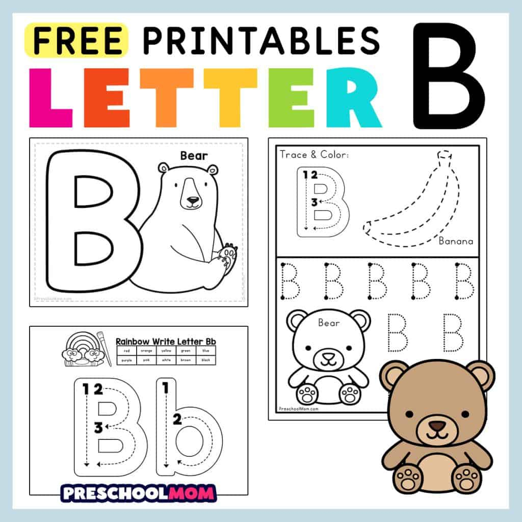 Letter B Preschool Printables - Preschool Mom inside Letter B Free Printable Worksheets