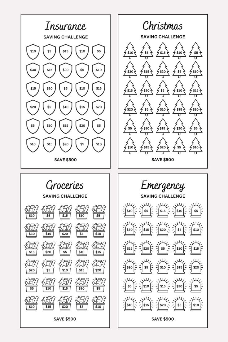 Mini Savings Challenge Printable, A6 Savings Challenge Bundle, A6 with Mini Savings Challenge Free Printable