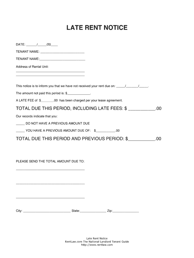 Payment Rent Notice - Fill Online, Printable, Fillable, Blank with Free Printable Late Rent Notice Template