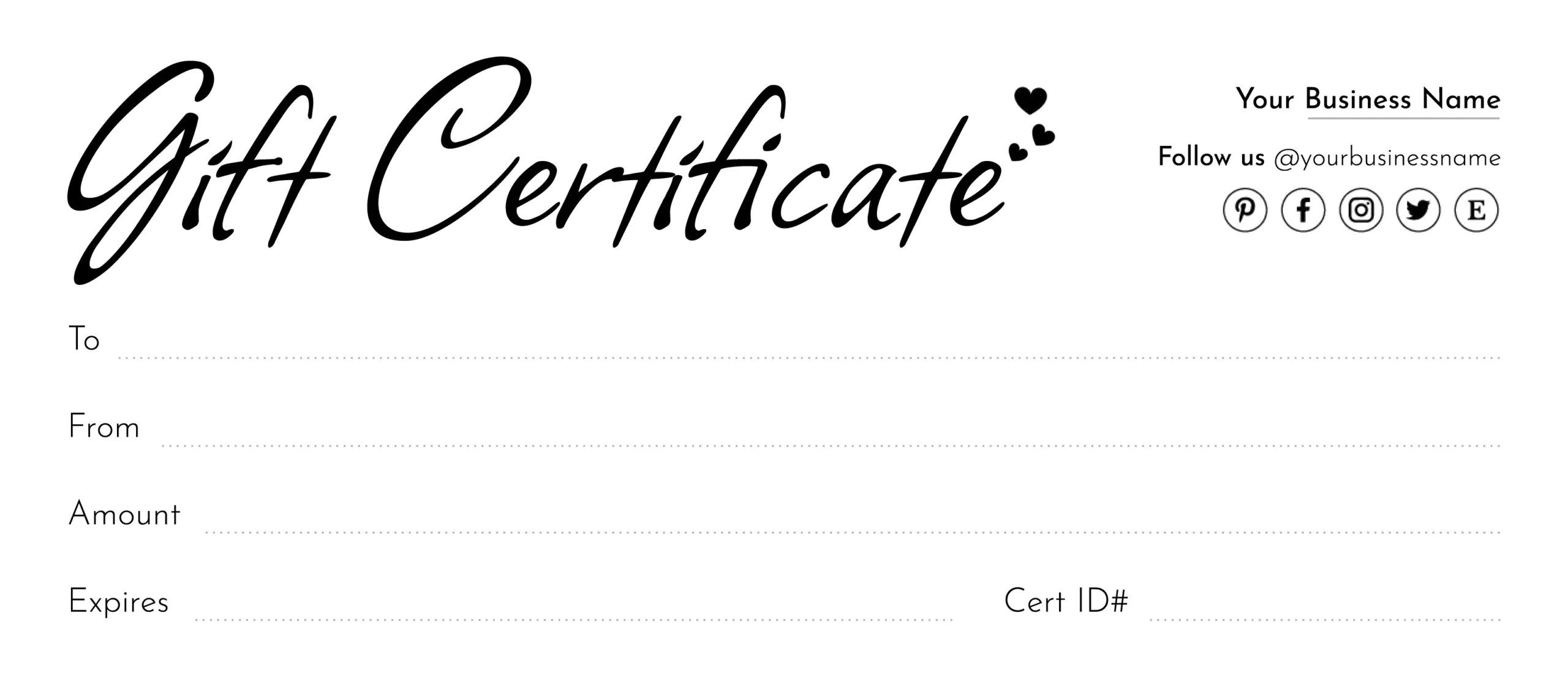 Printable Blank Gift Certificate Free Google Docs Template - Gdoc.io regarding Printable Gift Certificate Free