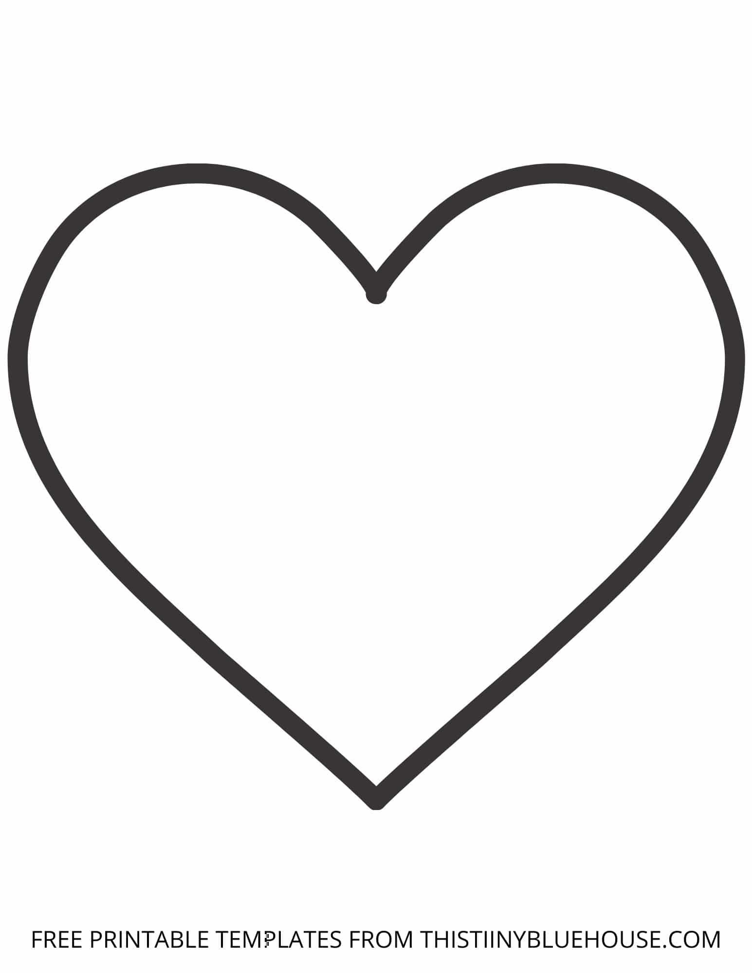 Printable Heart Template (Small, Medium, Large) in Free Heart Templates Printable