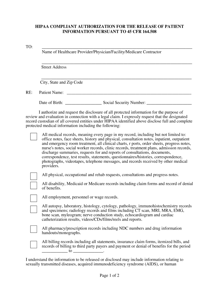 Printable Hipaa Forms - Fill Online, Printable, Fillable, Blank inside Free Printable Hipaa Forms