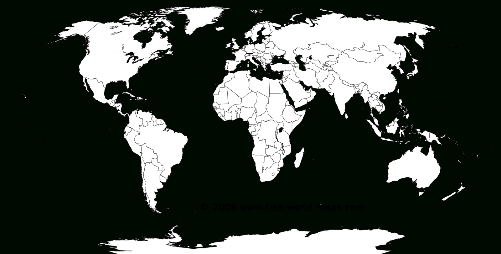 Printable White-Transparent Political Blank World Map C3 | Free in Free Printable Map Of The World