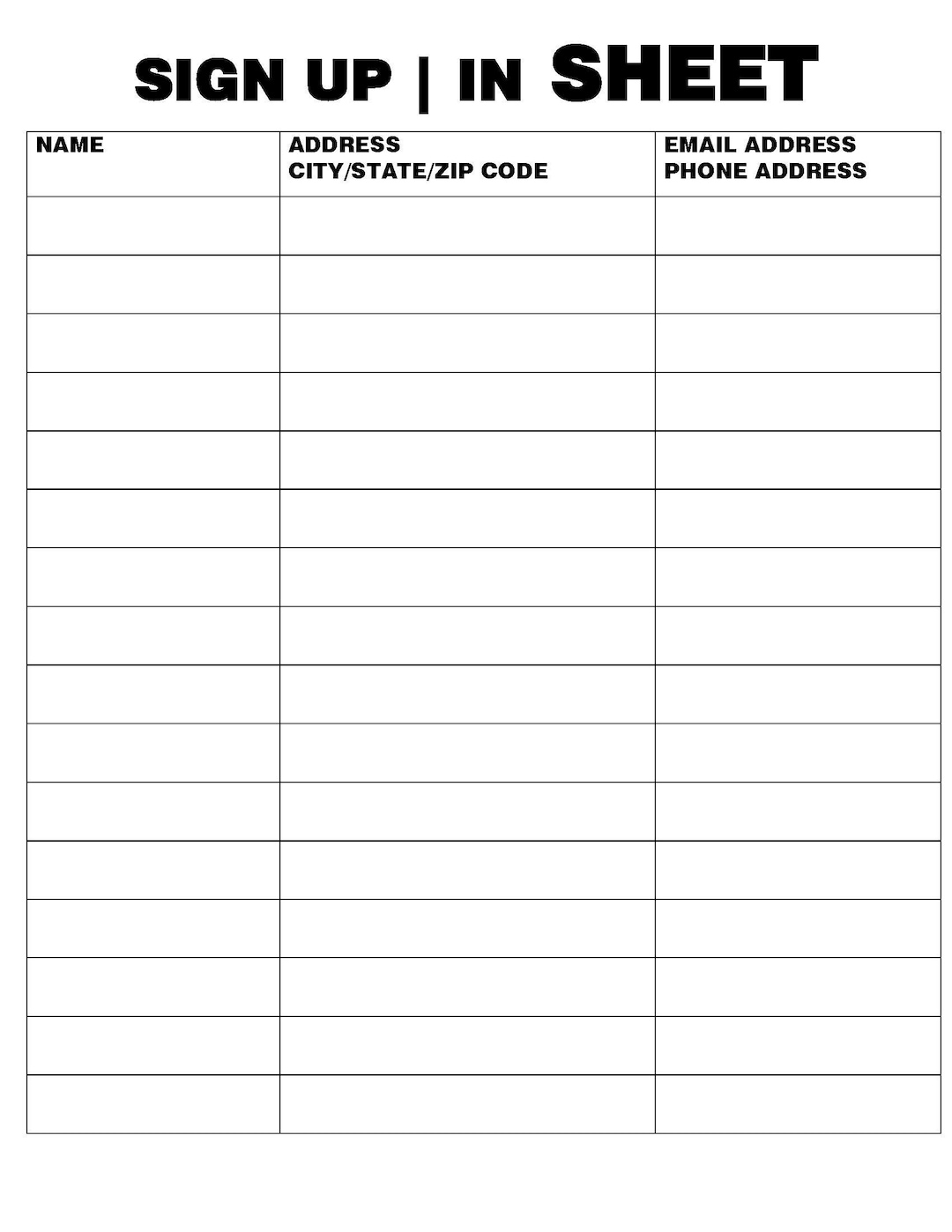 Sign Up Sign In Sheet Template - Printable Sign Up Or Sign In in Free Sign Up Sheet Printable