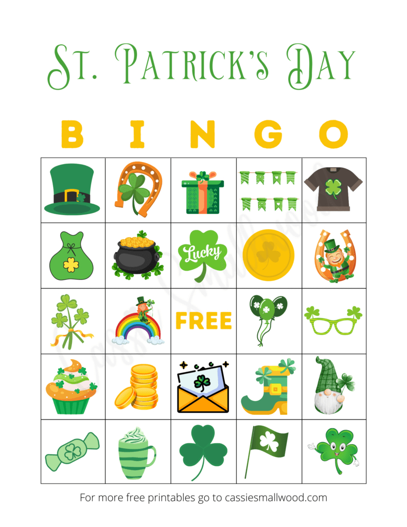 St. Patrick&amp;#039;S Day Bingo [Free Printable] - Cassie Smallwood in St Patrick&amp;amp;#039;s Day Bingo Free Printable