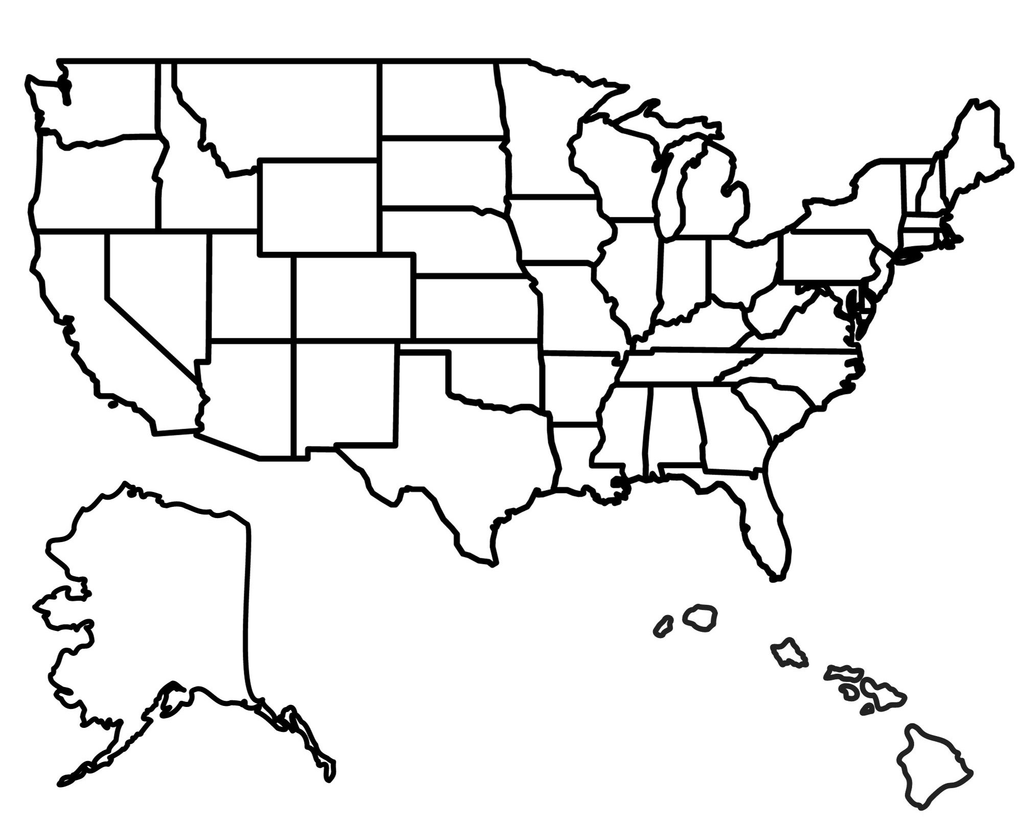 State Outlines: Blank Maps Of The 50 United States - Gis Geography inside Free Printable Blank Map of the Us
