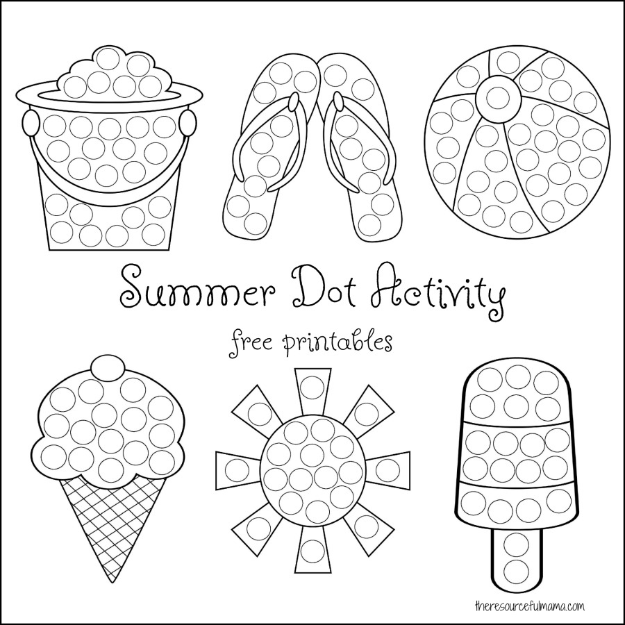 Summer Dot Activity {Free Printables} - The Resourceful Mama inside Dot a Dot Art Printables Free