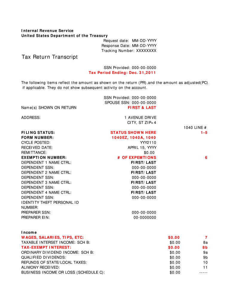 Tax Transcript Sample Pdf - Fill Online, Printable, Fillable inside Free Printable Tax Transcript